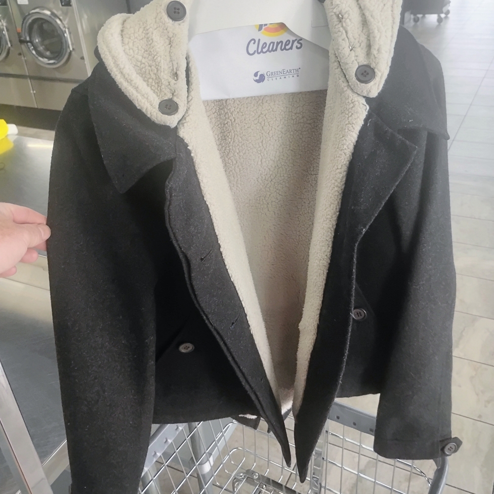 Levi's Black Women's Teddy Jacket with Cream Interior